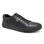 Sapatenis Classico Masculino Casual Elegante Couro Legitmo All Black 37 a 44 