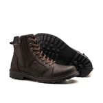 Coturno Masculino Bota Nebraska Classico Couro Legitimo Confortavel cor Café 