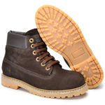 Bota cano curto masculino couro legitimo cor Café 