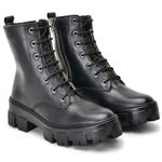 Bota coturno feminina em couro legitimo cor Preto AE44 