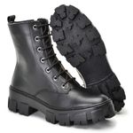 Bota coturno feminina em couro legitimo cor Preto AE44 