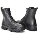 Bota coturno feminina em couro legitimo cor Preto AE44 