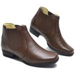 Bota Masculina Couro Legítimo Botina cor Florter Chocolate 040 