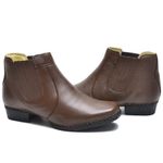 Bota Masculina Couro Legítimo Botina cor Florter Chocolate 040 