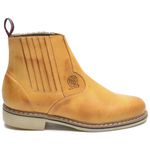 Bota Masculina Couro Legítimo Botina cor Bege 034