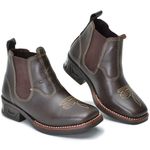 Bota Masculina Couro Legítimo Botina cor Café 015