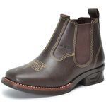 Bota Masculina Couro Legítimo Botina cor Café 015