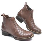 Bota Masculina Couro Legítimo Botina cor Chocolate 033
