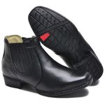 Bota Masculina Couro Legítimo Botina cor Florter Preto 040 