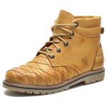 Bota Masculina Couro Legítimo Botina Escamada cor Bege 024 