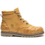 Bota Masculina Couro Legítimo Botina Escamada cor Bege 024 