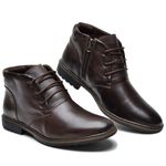 Bota Masculina em Couro Legitimo Cor Café 1005 