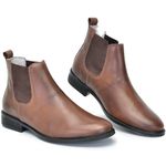 Bota masculino cano alto em couro legitimo cor Café AE41
