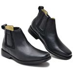 Botina masculina em couro legitimo cor Preto 