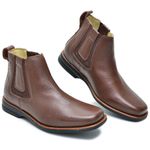 Botina masculina em couro legitimo cor Chocolate 