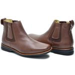Botina masculina em couro legitimo cor Chocolate 