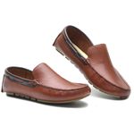 Mocassim masculino couro cor Cafe 
