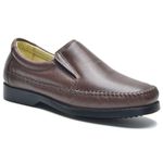 Mocassim unisexx de couro legitimo cor Chocolate