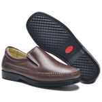 Mocassim unisexx de couro legitimo cor Chocolate