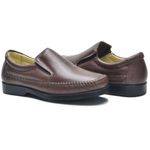 Mocassim unisexx de couro legitimo cor Chocolate