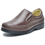 Mocassim unisexx de couro legitimo cor Chocolate