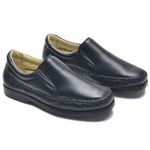 Mocassim unisexx de couro legitimo Preto 
