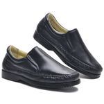 Mocassim unisexx de couro legitimo Preto 