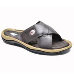 Sandalia Chinelo mascuino couro legitimo Cor Café