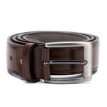 Cinto Masculino Couro Legítimo Costura Lateral - Ref. 020 35mm Cor Café