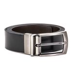 Cinto Dupla Face Masculino Couro Legítimo Premium - Ref. 061 35mm Cor Preto e Café