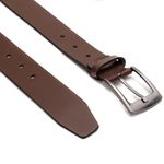 Cinto Masculino Couro Legítimo Premium Liso - Ref. 058 35mm Cor Café
