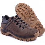 Coturno Masculino Cano Curto Couro Legitimo Cor Marrom 