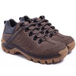 Coturno Masculino Cano Curto Couro Legitimo Cor Marrom 