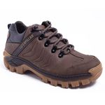 Coturno Masculino Cano Curto Couro Legitimo Cor Marrom 
