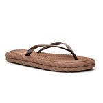Chinelo Sandalia Feminina Tira Lisa Confortavel Elegante Cor Ocre