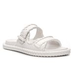 Sandalia Feminina Tranças Confortavel Elegante Cor Off White 