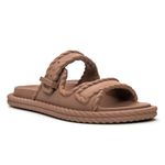 Sandalia Feminina Tranças Confort Elegante Resistente Ocre 