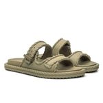 Sandalia Feminina Tranças Confortavel Elegante Verde Militar 