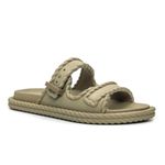 Sandalia Feminina Tranças Confortavel Elegante Verde Militar 