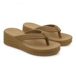 Chinelo Sandalia Feminina Tranças Confort Resistente Caramelo