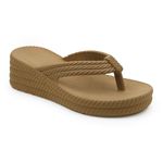 Chinelo Sandalia Feminina Tranças Confort Resistente Caramelo