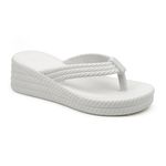 Chinelo Sandalia Feminina Tranças Confort Cor Off White