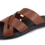 Chinelo Masculino Couro Elegante Classico 106M Marrom
