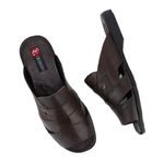 Chinelo Masculino Couro Elegante Classico 408C Café