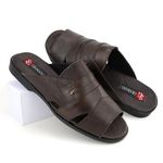 Chinelo Masculino Couro Elegante Classico 408C Café