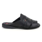 Chinelo Masculino Couro Elegante Classico 408P Preto