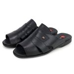Chinelo Masculino Couro Elegante Classico 408P Preto