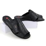 Chinelo Masculino Couro Elegante Classico 408P Preto