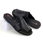 Chinelo Masculino Couro Elegante Classico 408P Preto