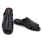 Chinelo Masculino Couro Elegante Classico 408P Preto
